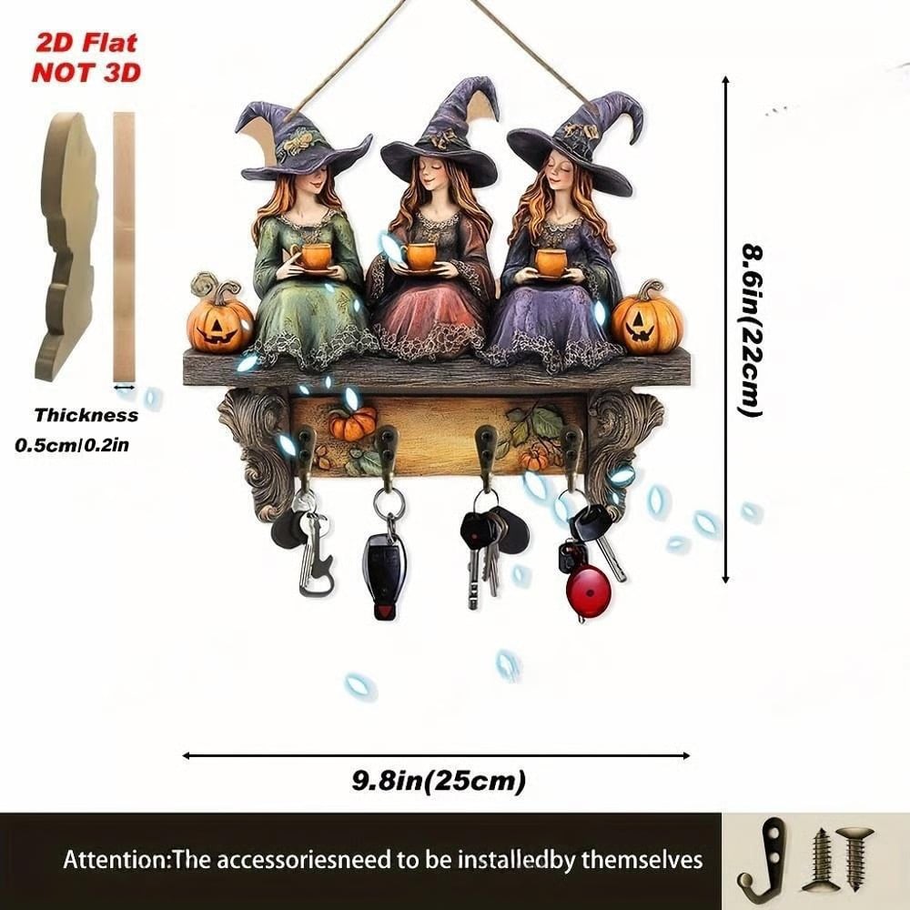 đ2025 Halloween HĂ€xa Nyckelring TrĂ€ VĂ€ggdekoration - ohneen