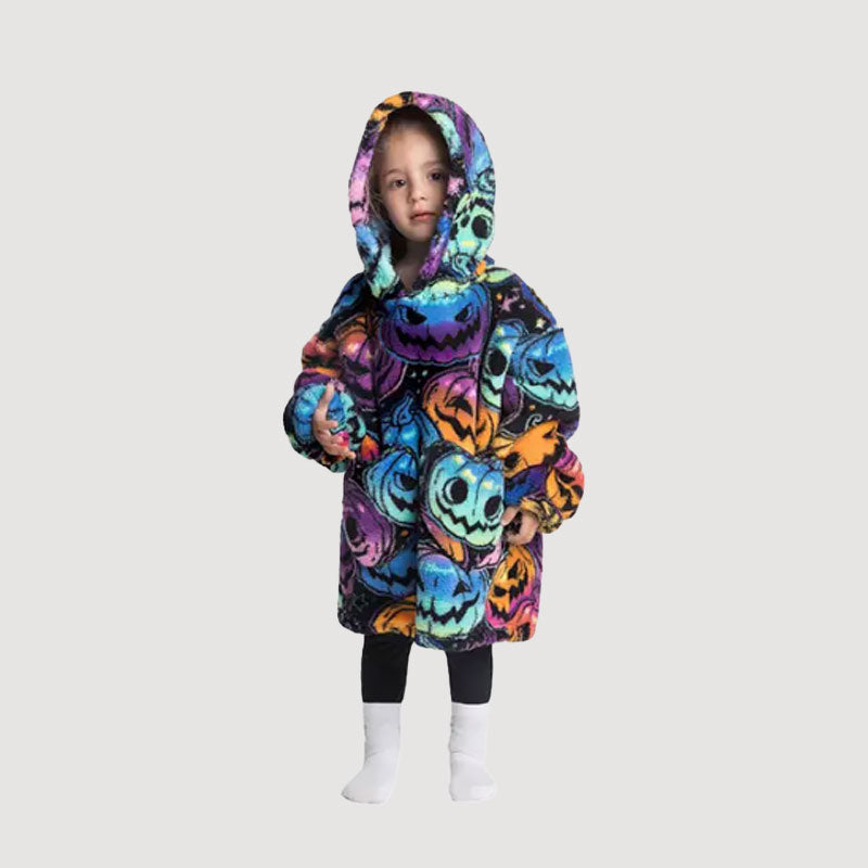 𧞠Damens extra stora filt med huva, supermjuk och varm, bÀrbar fleece-tröja med luvan, mjuk och bekvÀm munkjacka med stora fickor. Perfekt julpresent eller alla hjÀrtans dag-present.