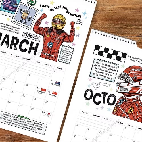 đïžđ
F1 Scrapbook Race Calendar 2026 â The ultimate wall calendar for racing fans