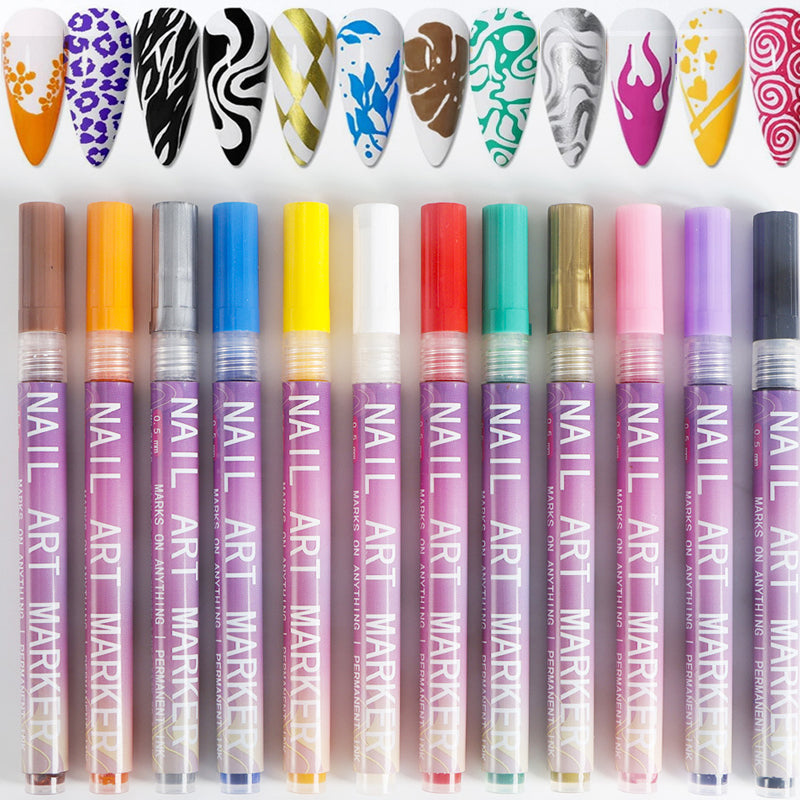 đHot Sale 50% OFFâł12 Colors Nail Art Pens Set