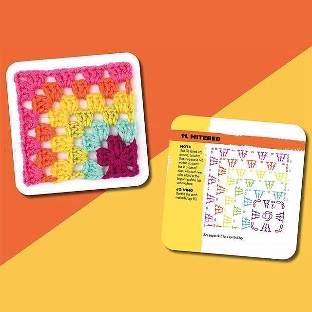 [50 miks og match design]The Granny Square Card Deck/The Granny Square Card Deck,Stickmönsteruppsättning - ohneen