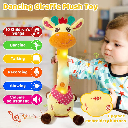 🎉 The Bestselling Musical Giraffe Teether – Musical Dancing Giraffe Stuffed Animal - Interactive Baby Toy that Repeats & Sings 🦒🎵🗣️