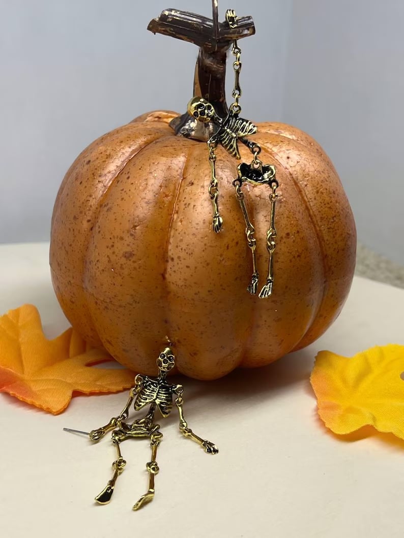 Guld Skelett Örhängen/Gold Skeleton Earrings - ohneen