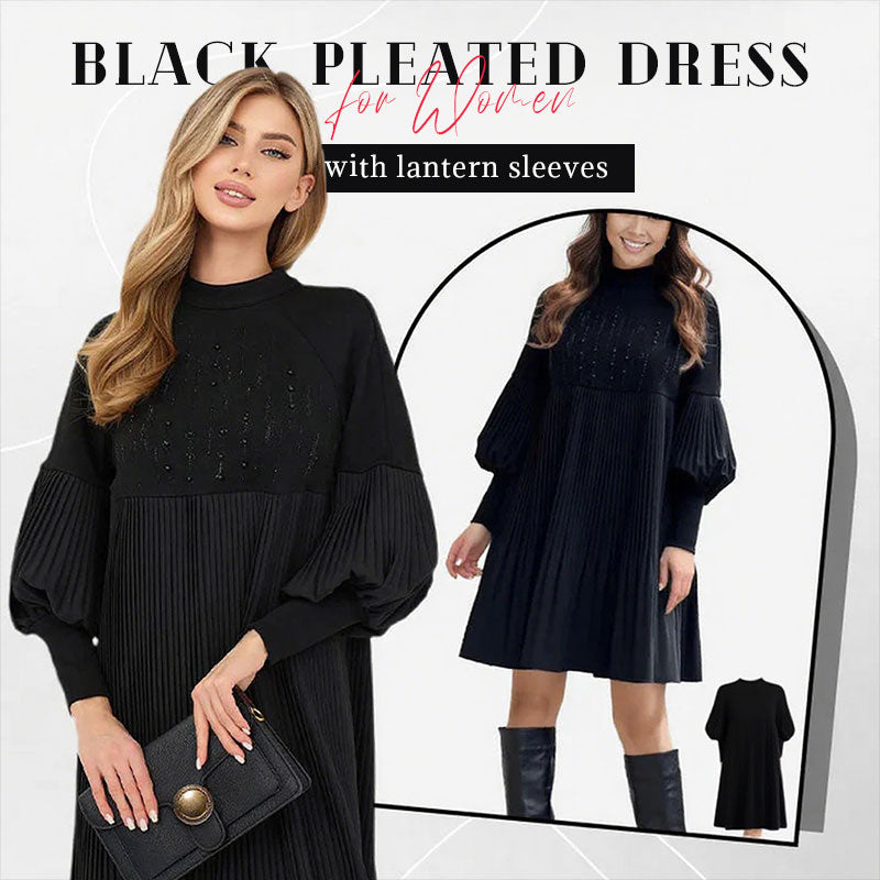 2025 Ny design✨Damklänning med ståkrage och lanternärm i plusstorlek🌈👗 - ohneen