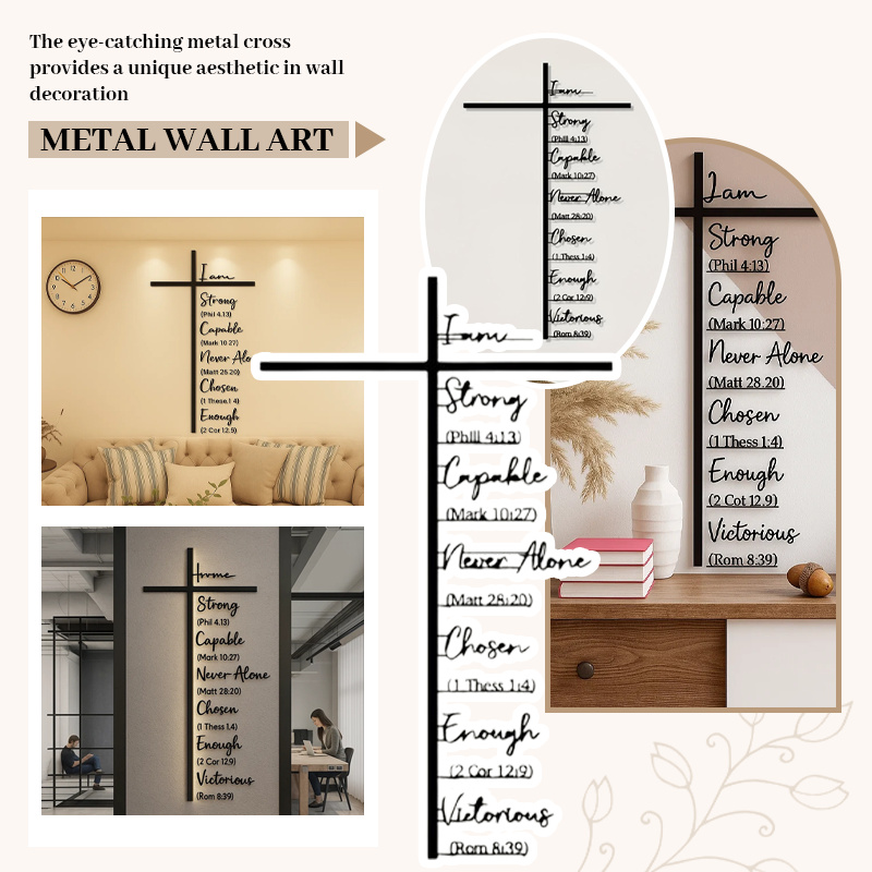 Metallkors väggkonst med Jesus krucifix - ohneen