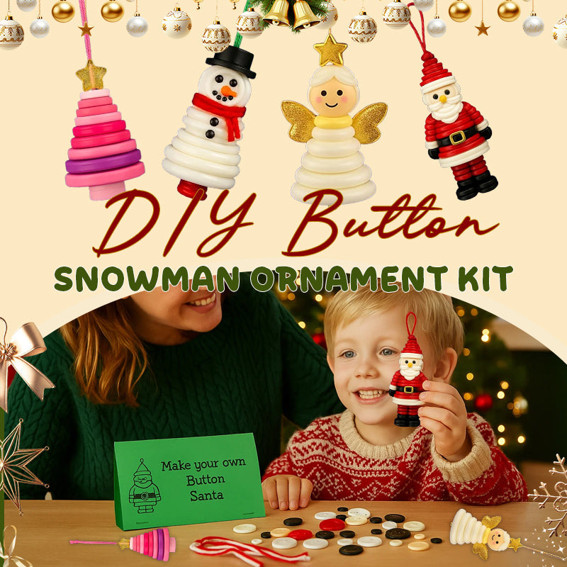 ☃️ DIY-kit för snögubbe-knappdekoration ☃️ - ohneen