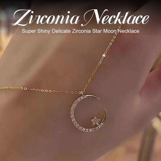 ⭐Star and Moon Necklace for Women, Zircon Pendant Necklace Gift