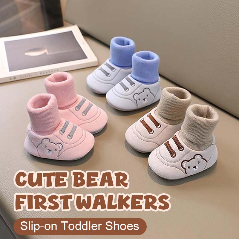 Söt björn första promenadskor Slip-on småbarnsskor - ohneen