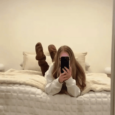 Knästrumpor med gåsdun till jul - ohneen