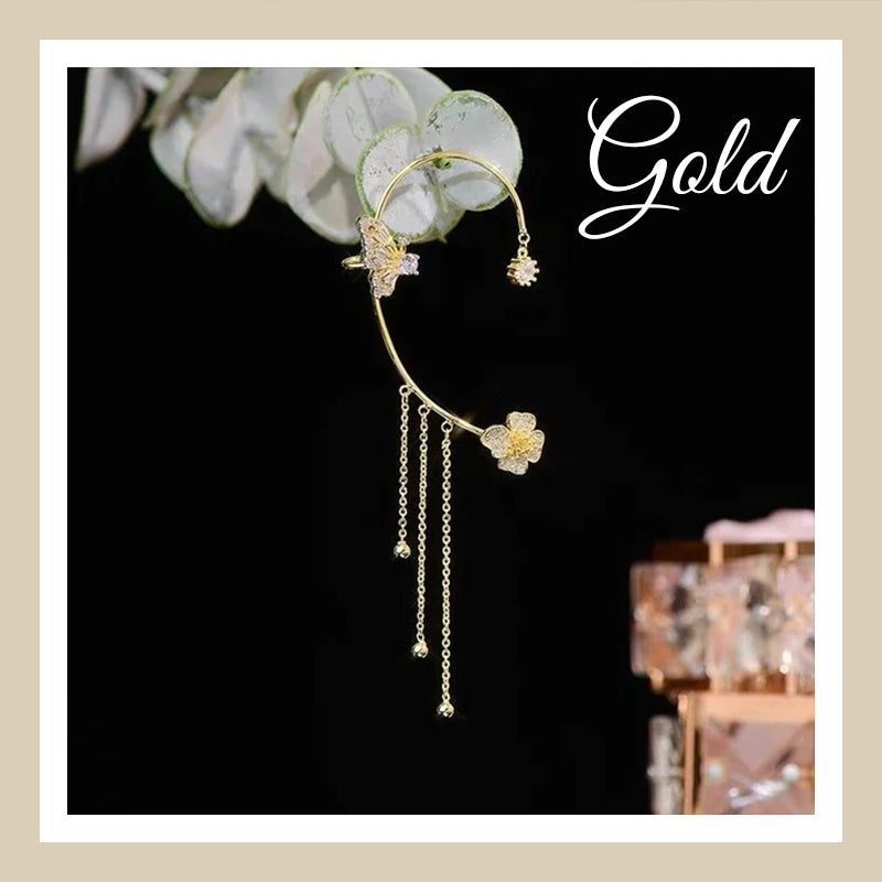 💐Butterfly Tassel Earrings for Women – Hypoallergenic Zircon Dangle Earrings, Gold & Silver🎁