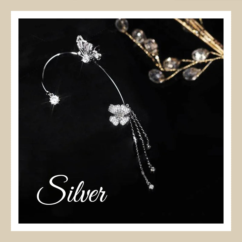 💐Butterfly Tassel Earrings for Women – Hypoallergenic Zircon Dangle Earrings, Gold & Silver🎁