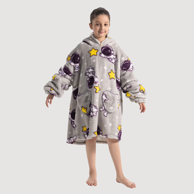 🧸 Damens extra stora filt med huva, supermjuk och varm, bärbar fleece-tröja med luvan, mjuk och bekväm munkjacka med stora fickor. Perfekt julpresent eller alla hjärtans dag-present.