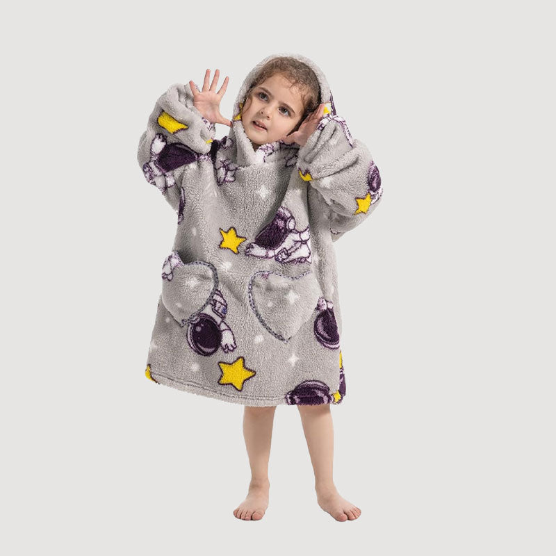 🧸 Damens extra stora filt med huva, supermjuk och varm, bärbar fleece-tröja med luvan, mjuk och bekväm munkjacka med stora fickor. Perfekt julpresent eller alla hjärtans dag-present.