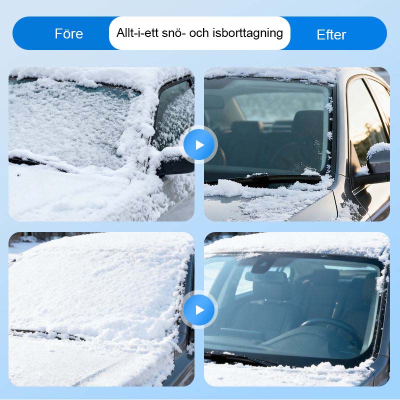 ❄️Dubbelhövdad snöborste för bilen med isskrapa | Vinterbiltillbehör för komplett snöborttagning