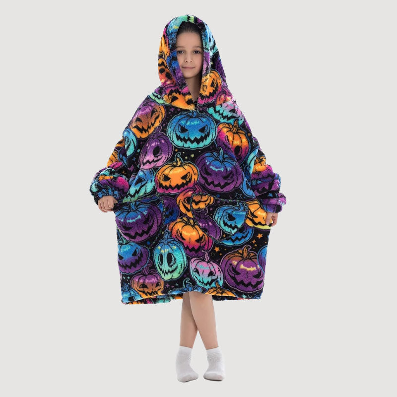 🧸 Damens extra stora filt med huva, supermjuk och varm, bärbar fleece-tröja med luvan, mjuk och bekväm munkjacka med stora fickor. Perfekt julpresent eller alla hjärtans dag-present.