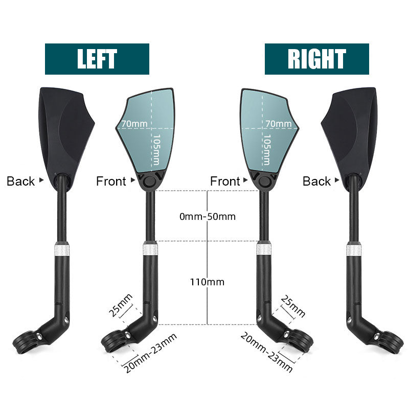 Utdragbar antireflex backspegel för cykel - ohneen