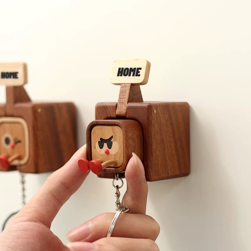 Wooden Creative Package Magnetic Keychain