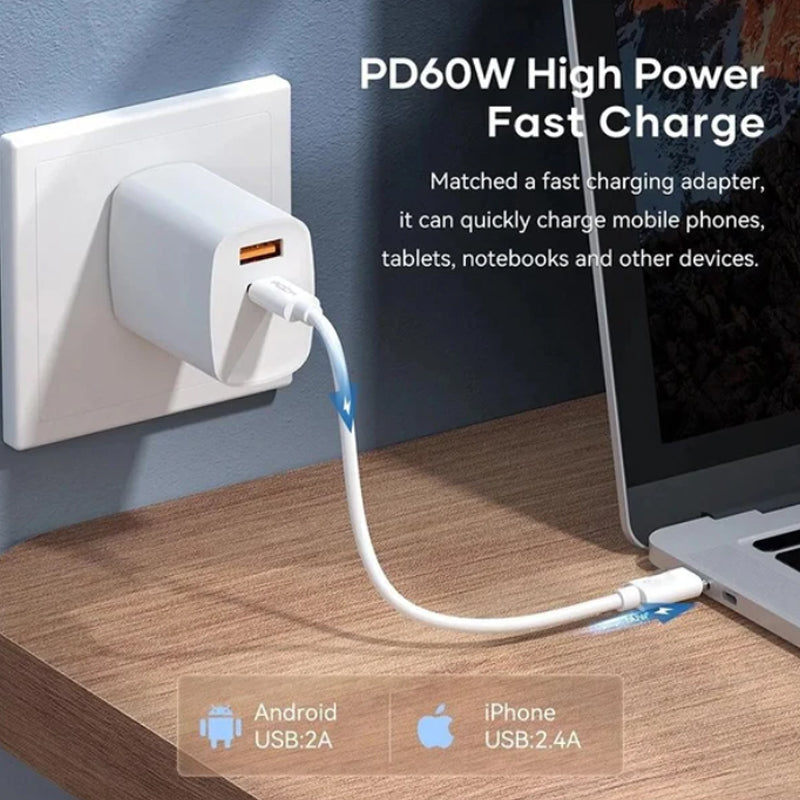 📱5-in-1  Multi USB Charging Adapter Cable Kit-Supports 66W PD