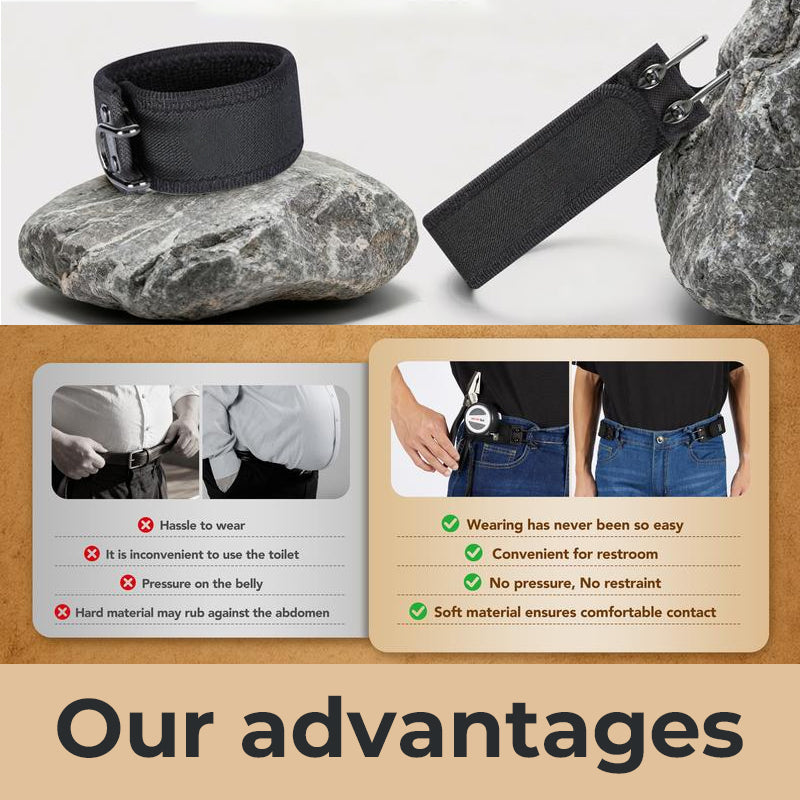 👖Buckleless Belt Hooks for Men – No Belt Buckle Needed, Pant Fit Clips, Adjustable Waistband Helper