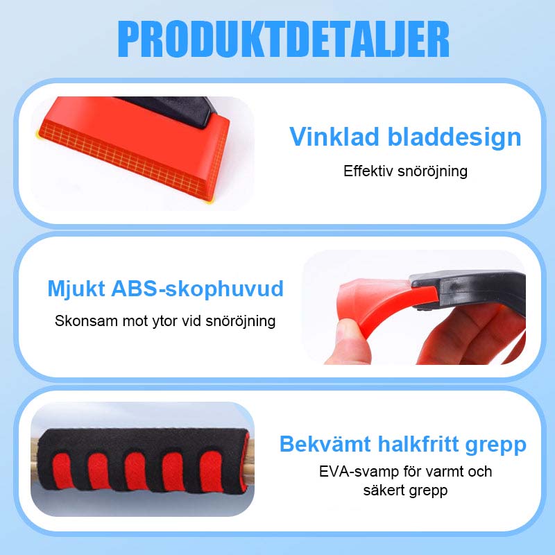 ❄️Dubbelhövdad snöborste för bilen med isskrapa | Vinterbiltillbehör för komplett snöborttagning