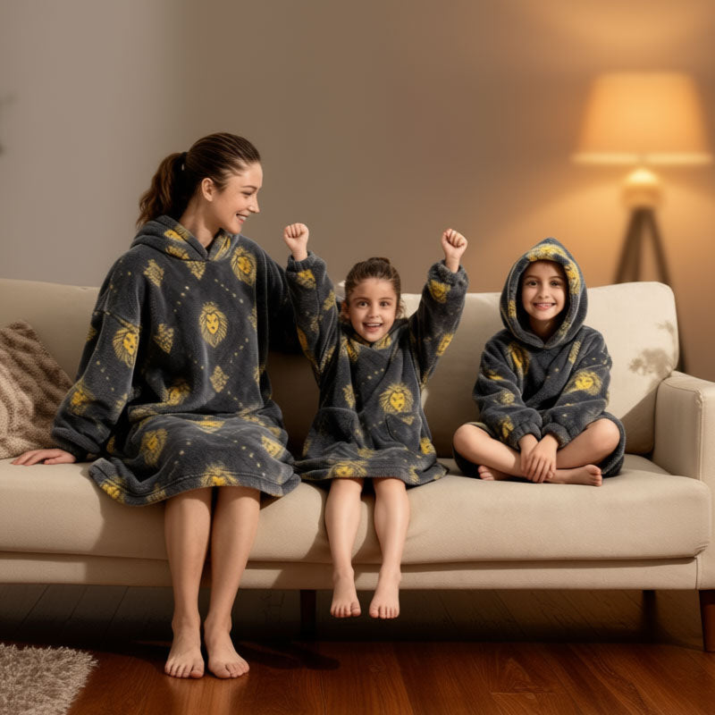 🧸 Damens extra stora filt med huva, supermjuk och varm, bärbar fleece-tröja med luvan, mjuk och bekväm munkjacka med stora fickor. Perfekt julpresent eller alla hjärtans dag-present.