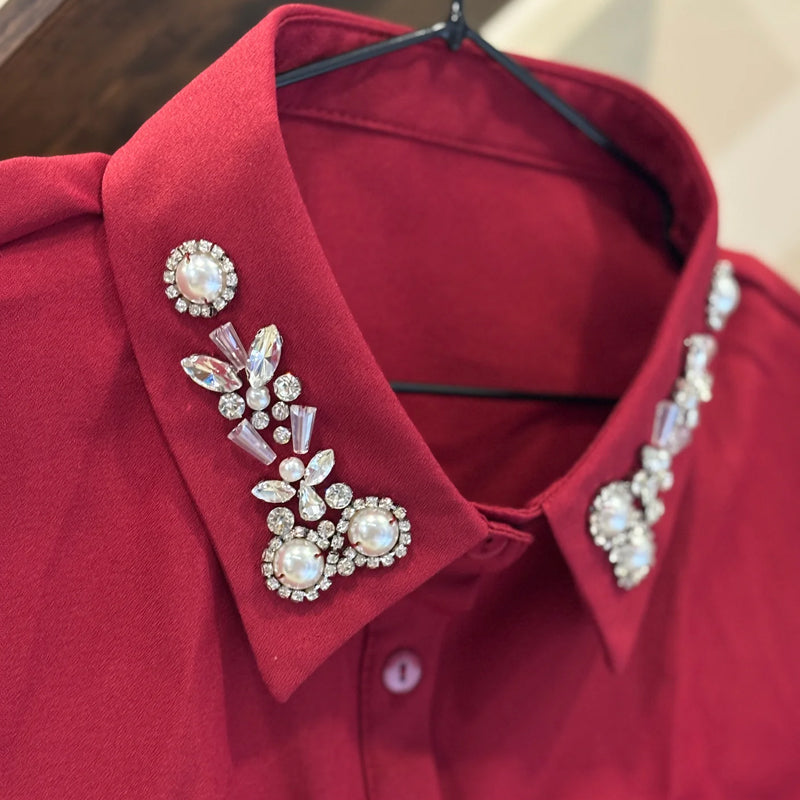 Luxe Detachable Rhinestone Collar for Women | Fashion Fake Collar