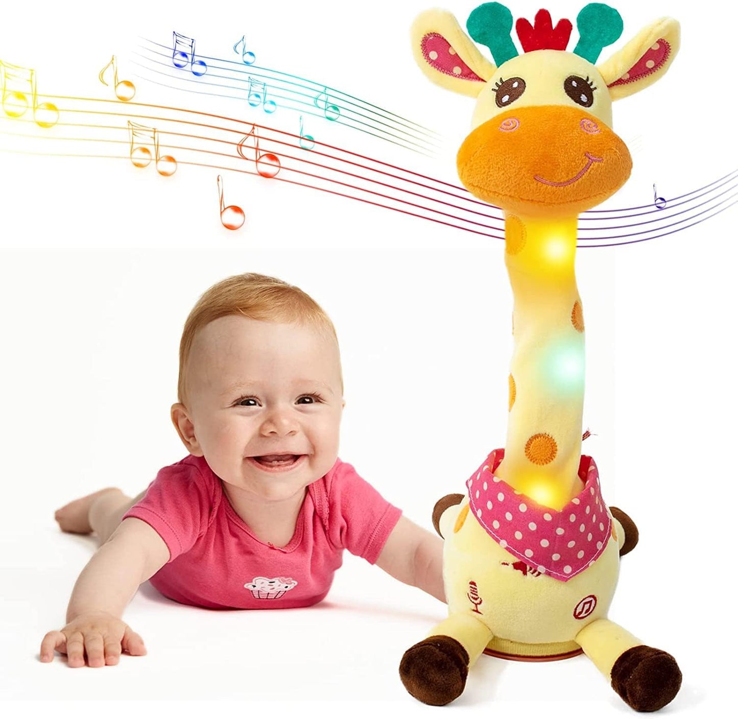 🎉 The Bestselling Musical Giraffe Teether – Musical Dancing Giraffe Stuffed Animal - Interactive Baby Toy that Repeats & Sings 🦒🎵🗣️