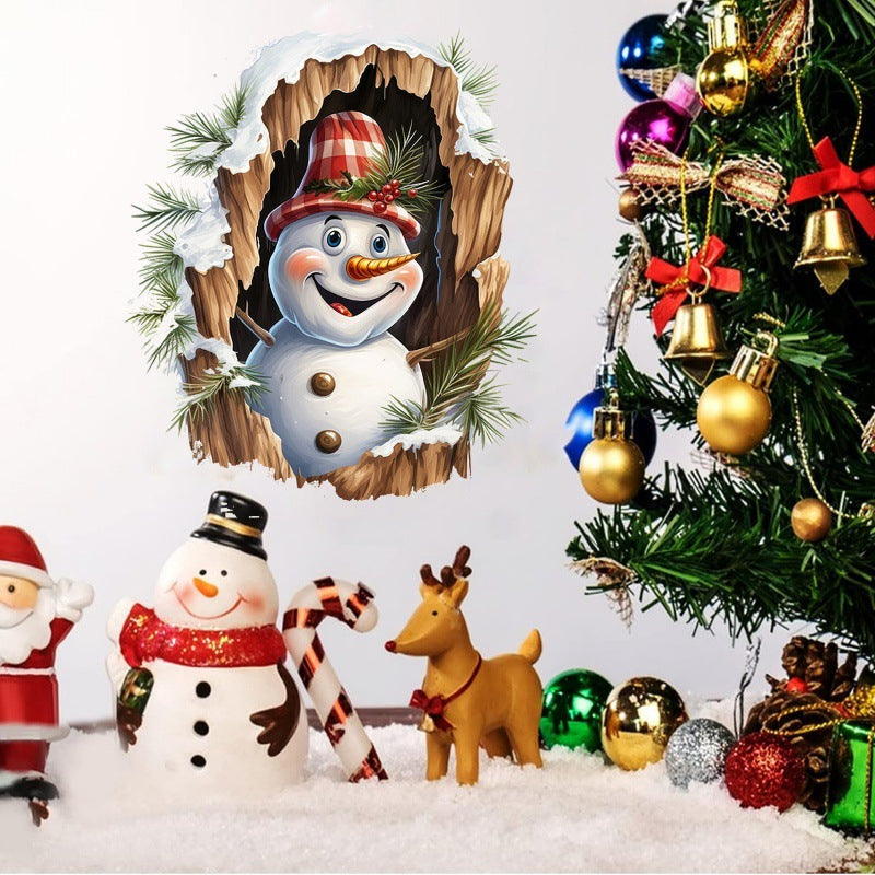 3D Santa Claus Sleigh Wall Sticker