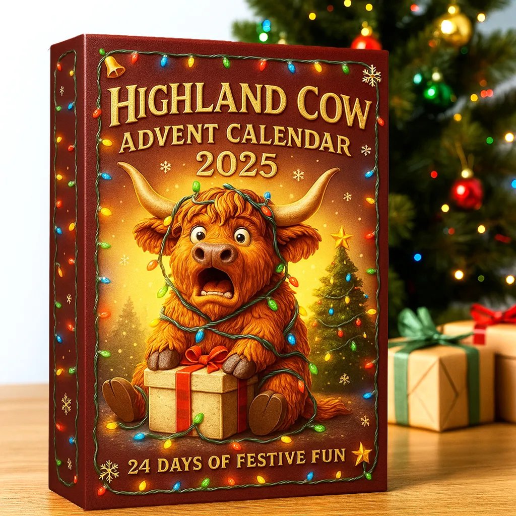 🐮Highland Cow Adventskalender 2025🎄✨ - 3D Handgjord Highland Cow Doll (24 st) - ohneen