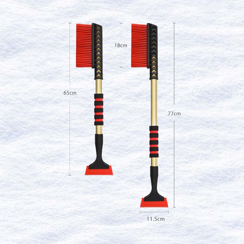 ❄️Dubbelhövdad snöborste för bilen med isskrapa | Vinterbiltillbehör för komplett snöborttagning