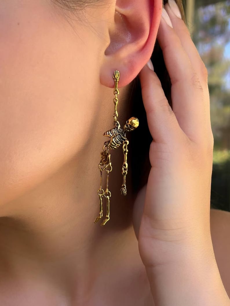 Guld Skelett Örhängen/Gold Skeleton Earrings - ohneen