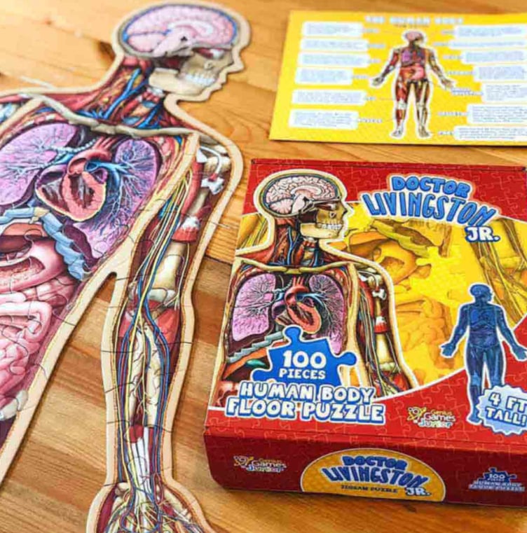 Golvpussel för barn med 100 bitar av människokroppen - ohneen