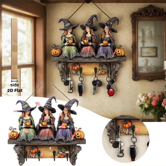 🎃2025 Halloween Häxa Nyckelring Trä Väggdekoration - ohneen
