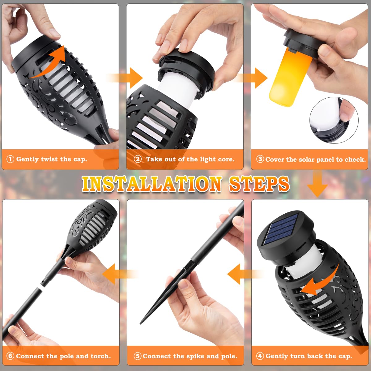 🔥2025 Solcellslampor - Utomhusdekor med flammande eld - ohneen