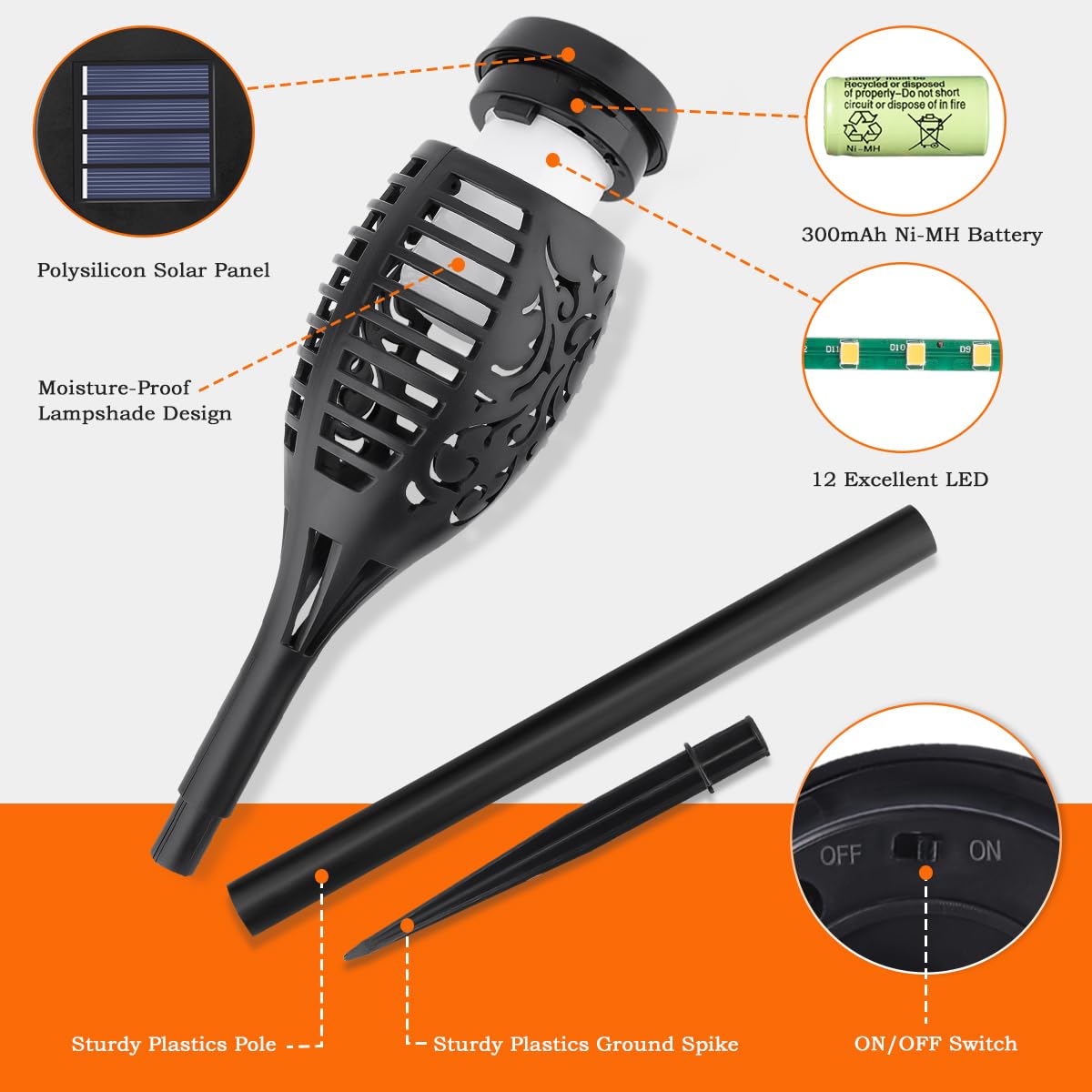 🔥2025 Solcellslampor - Utomhusdekor med flammande eld - ohneen