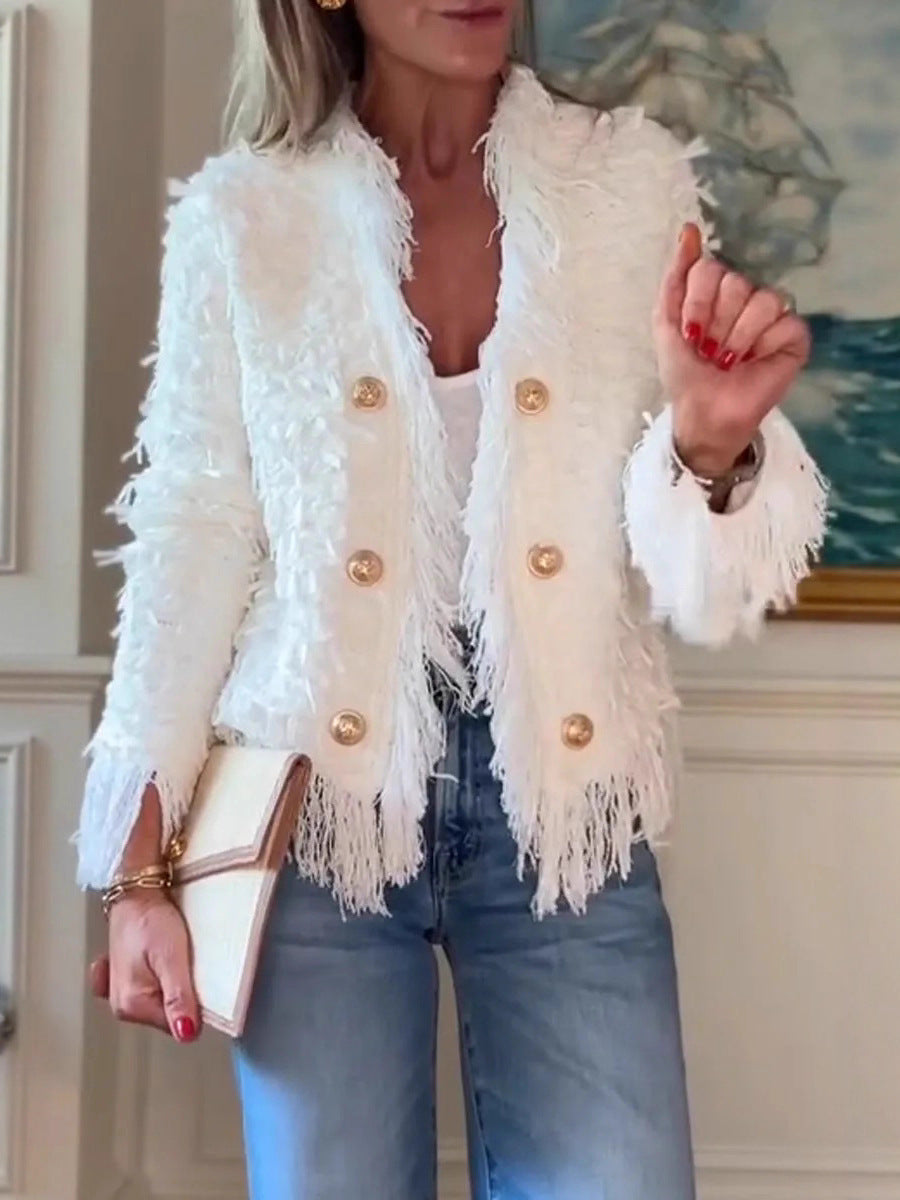 Kort Jacka Med Tofs I Metallknappar - ohneen