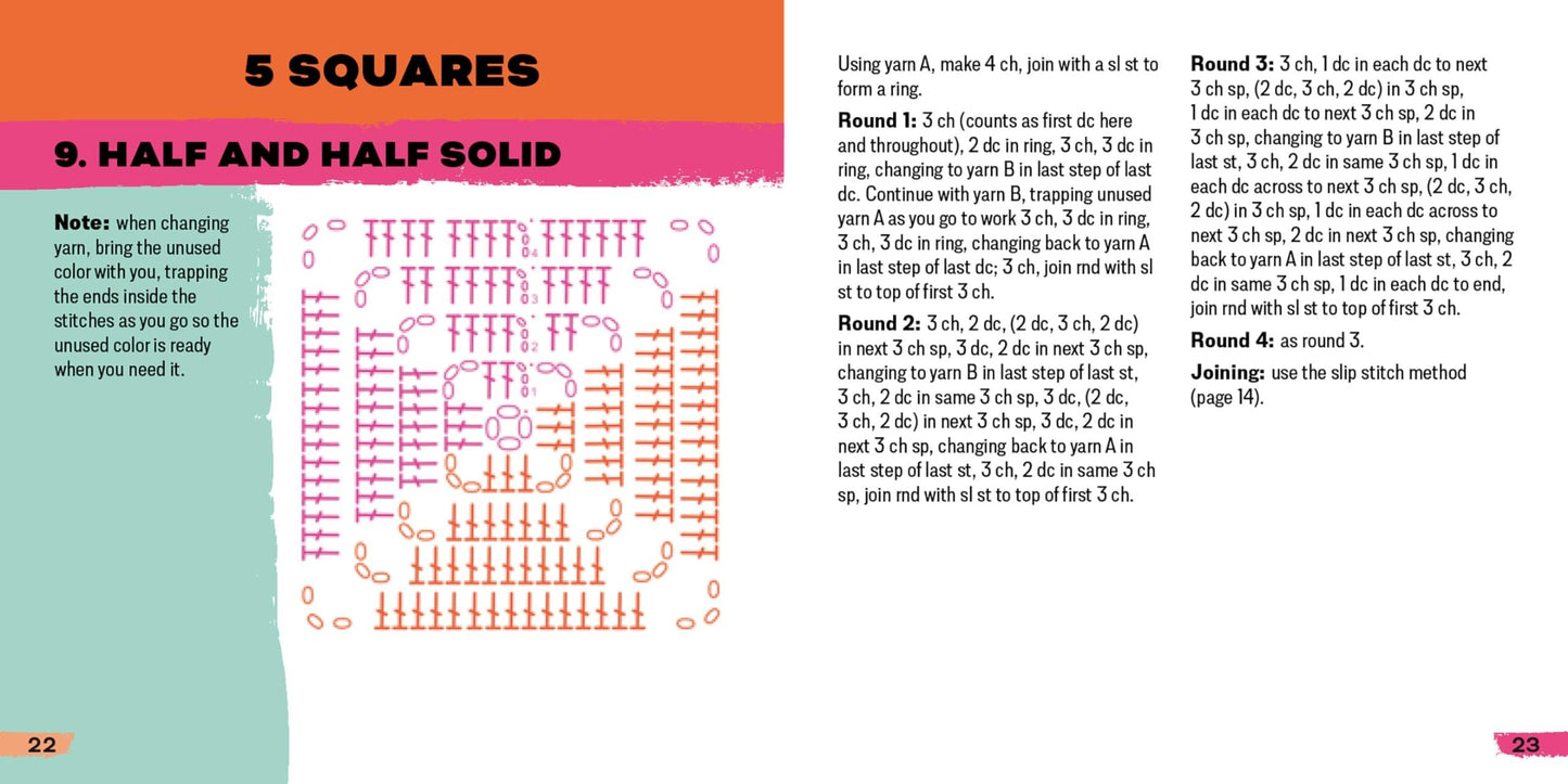 [50 miks og match design]The Granny Square Card Deck/The Granny Square Card Deck,Stickmönsteruppsättning - ohneen