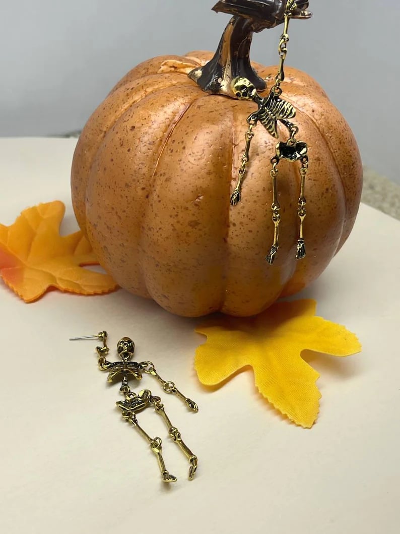 Guld Skelett Örhängen/Gold Skeleton Earrings - ohneen