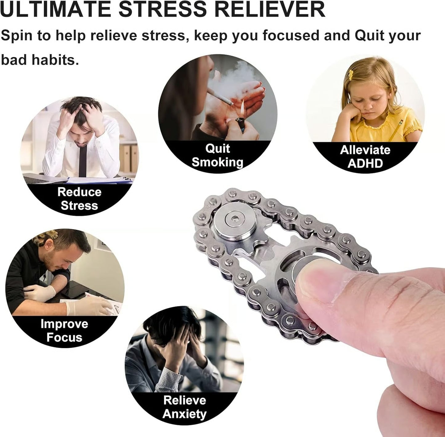 Durable Top Gear Gyro Fidget Toy With Finger - Perfect Gift for Teens and Adults