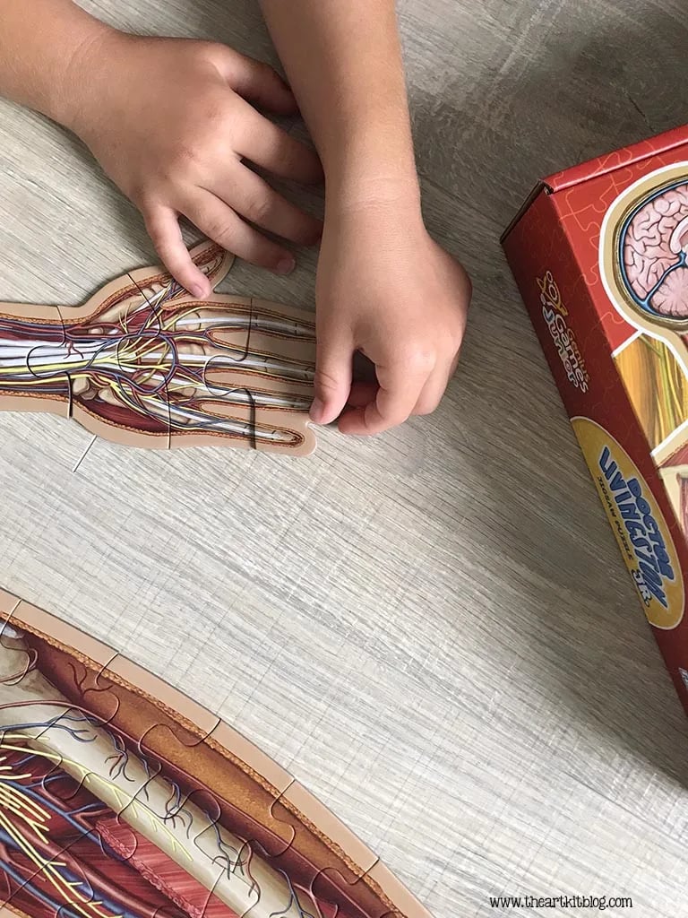 Golvpussel för barn med 100 bitar av människokroppen - ohneen