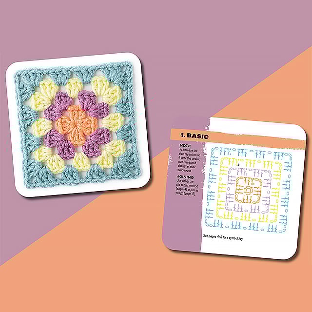 [50 miks og match design]The Granny Square Card Deck/The Granny Square Card Deck,Stickmönsteruppsättning - ohneen