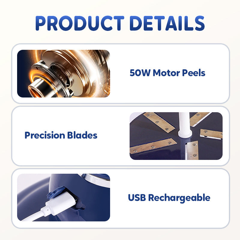 Bärbar automatisk elektrisk frukt- och grönsaksskalare🧄🍇 - ohneen