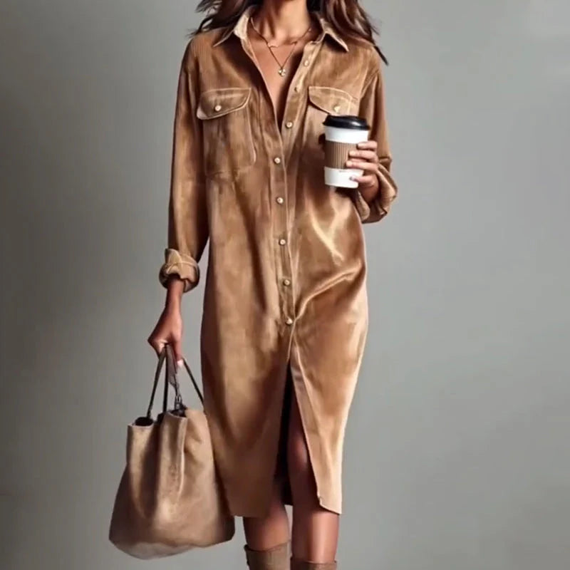 💜Sista Dagen På Rea – 50% rabatt💜 Manchesterklänning För Kvinnor, Avslappnad Och Moderiktig