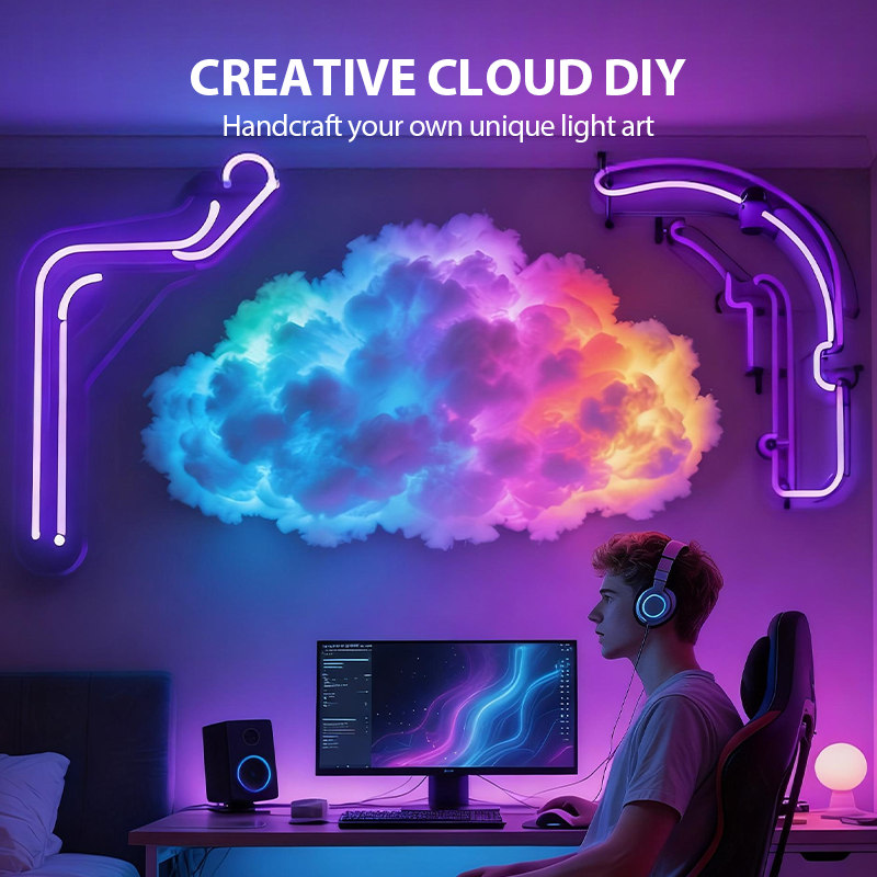 DIY "Thundercloud" lighting with LED and USB power supply🌈☁️