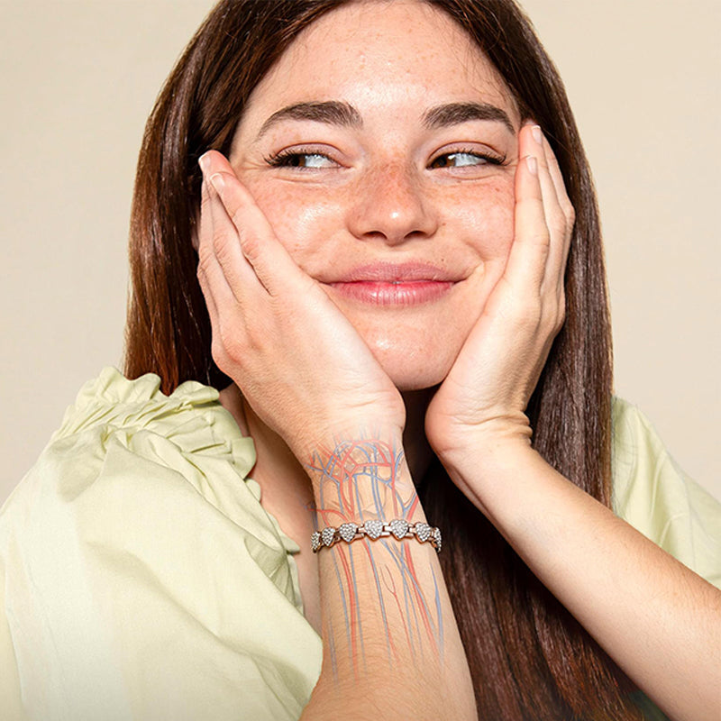 Women's Dazzling Heart-Shaped Magnetic Copper Bracelets