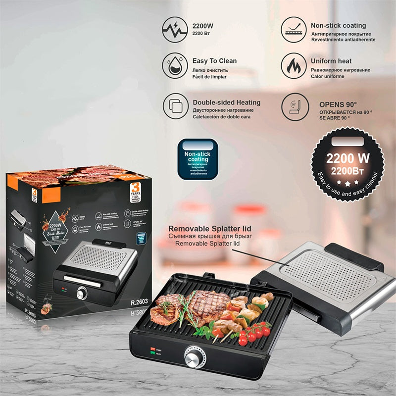 ⏳Limited Time Special⏰RAF-2200W Smoke-Free Indoor Grill with Nonstick Plate🥩
